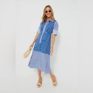 NWT Oliphant Blue Gingham dress